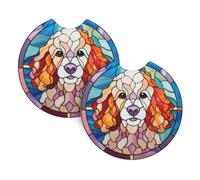 Sottobicchieri per auto a forma di barboncino - 2 sottobicchieri per bevande a forma di cane, regalo decorativo a tema cane per mamme e papà di barboncini