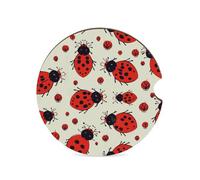 Sottobicchieri per auto a forma di coccinella rossa, 6,6 cm, 1 pezzo, antiscivolo, universali, per portabicchieri, set di accessori per interni dell'auto, unisex