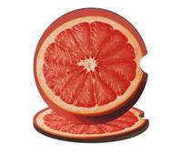 Sottobicchieri per auto a forma di fetta di pompelmo rosa maturo, antiscivolo, con incavo per le dita per una facile rimozione, in legno resistente al calore, squisiti sottobicchieri per auto.