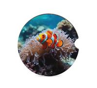 Sottobicchieri per auto a forma di pesce pagliaccio, 6,6 cm, 1 pezzo, antiscivolo, universali, portabicchieri per auto, set di accessori per interni dell'auto, unisex