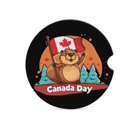 Sottobicchieri per auto a forma di ta per il Canada Day, da 2,6 pollici, portabicchieri in legno con tappetino in sughero, 1 pezzo