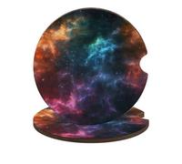 Sottobicchieri per auto a tema galassia colorata arcobaleno, 2 portabicchieri con base antiscivolo, accessori per auto per la maggior parte dei veicoli.