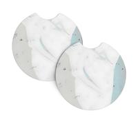 Sottobicchieri per auto blu e bianca, confezione da 2 sottobicchieri universali per auto, accessori per interni auto, 2,7 pollici, e (circa 6,9 cm).