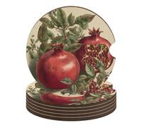 Sottobicchieri per auto con bacche di melograno, 6,6 cm, antiscivolo, universali, sottobicchieri, set di accessori per interni dell'auto, unisex