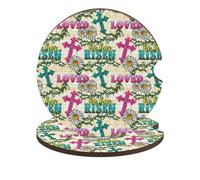 Sottobicchieri per auto con croce e margherita "Faith Loved He Has Risen", 2 portabicchieri con base antiscivolo, accessori per auto per la maggior parte dei veicoli.
