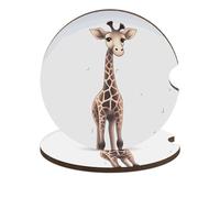 Sottobicchieri per auto con giraffa carina da 6,6 cm, 2 pezzi, antiscivolo, universali, sottobicchieri, sottobicchieri, set di accessori per interni dell'auto, unisex