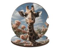 Sottobicchieri per auto con giraffa da 6,6 cm, 2 pezzi, antiscivolo, universali, portabicchieri, set di accessori per interni dell'auto, unisex
