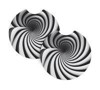 Sottobicchieri per auto con illusione ottica a spirale, per la maggior parte delle auto, impermeabili, antiscivolo, a prova di schizzi, accessori per auto, confezione da 2 pezzi