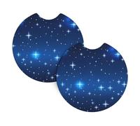 Sottobicchieri per auto con motivo a stelle blu, confezione da 2 sottobicchieri universali per auto, accessori per interni auto, 2,7 pollici, e (circa 6,9 cm).