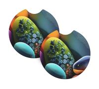 Sottobicchieri per auto con pietre colorate, confezione da 2 sottobicchieri universali per auto, accessori per interni auto, 2,7 pollici e (circa 6,9 cm)