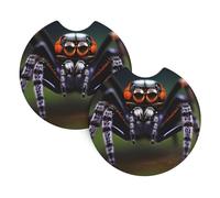 Sottobicchieri per auto con ragni della foresta pluviale tropicale, confezione da 2 sottobicchieri universali per auto, accessori per interni auto, 2,7 pollici e (circa 6,9 cm).