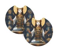 Sottobicchieri per auto con statua di Dio, confezione da 2 sottobicchieri universali per auto, accessori per interni auto, 2,7 pollici, e (circa 6,9 cm).