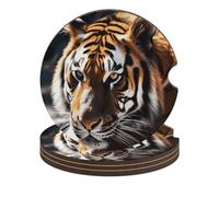 Sottobicchieri per auto con tigre selvatica, 6,6 cm, antiscivolo, universali, rimovibili, per mantenere il veicolo pulito e asciutto, per uomo e donna, 4 pezzi