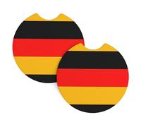 Sottobicchieri per auto, confezione da 2 pezzi, con stampa della bandiera della Germania AEKGOHP inodore, per tutti i portabicchieri standard, perfetti per auto, camion, SUV, 6,9 cm