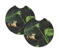 Sottobicchieri per auto, confezione da 2 pezzi, con stampa di rana e albero della pace, inodore, per tutti i portabicchieri standard, perfetti per auto, camion, SUV, 6,9 cm