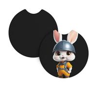 Sottobicchieri per auto, confezione da 2 pezzi, design architettonico YYHHAOFA Bunny, inodore, per tutti i portabicchieri standard, perfetti per auto, camion, SUV, 6,9 cm