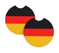 Sottobicchieri per auto, confezione da 2 pezzi, motivo bandiera della Germania YYHWHJDE inodore, per tutti i portabicchieri standard, perfetti per auto, camion, SUV, 6,9 cm