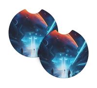 Sottobicchieri per auto di fantascienza, confezione da 2 sottobicchieri universali per auto, accessori per interni auto, 2,7 pollici e (circa 6,9 cm).