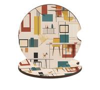 Sottobicchieri per auto moderne di metà secolo da 6,6 cm, 2 pezzi, antiscivolo, universali, per portabicchieri, set di accessori per interni dell'auto, unisex