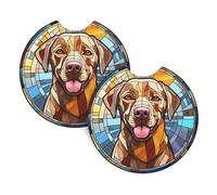 Sottobicchieri per auto per amanti del Labrador Retriever - 2 pezzi di sottobicchieri per bevande per amanti dei cani, decorazione a tema Labrador Retriever, regalo per mamme e papà di Labrador Retrie