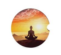 Sottobicchieri per auto per meditazione yoga, 6,6 cm, 1 pezzo, antiscivolo, universali, sottobicchieri, portabicchieri per auto, set di accessori per interni dell'auto, unisex