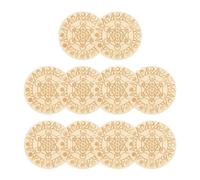 Sottobicchieri Per Bevande | 10 Pezzi Protezione E Decorazione In Legno Per Tavolo,Motivo Geometrico Sottobicchiere Isolante - Per Tè Caffè Casa Cucina Sala Da Pranzo Scrivania Soggiorno Bar Regalo Pe