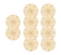 Sottobicchieri Per Bevande, 10 Pezzi Sottopiatto In Legno, Motivo Geometrico Antiscivolo Tovaglietta Da Tavolo, Per Tè Caffè Casa Cucina Sala Da Pranzo Scrivania Soggiorno Bar Regalo Per La Nuova Casa