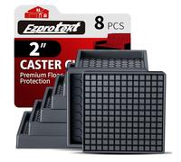 Sottobicchieri per mobili, 5,1 x 5,1 cm, antiscivolo, per pavimenti in legno duro, 8 pezzi, quadrati, in gomma, antiscivolo, per mobili, piedini protettivi per mobili, tappi per letti e divani (nero)