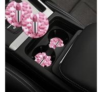 Sottobicchieri per portabicchieri per auto, 2 pezzi, impermeabili, antiscivolo, con una tacca per le dita, tappetino universale per auto, tappetino per tazza con motivo a rossetto, cuscinetti in gomma