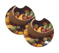 Sottobicchieri per portabicchieri per auto, confezione da 2 pezzi, con inserto antiscivolo, con tacca per le dita, sottobicchiere assorbente per bevande, tappetino per tazza per auto, 6,9 cm, cestino