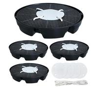 Sottobicchieri per vasi di fiori - Sottobicchieri in per interni | Piattini per piante per interni | per autocoscienza | Ripiano automatico di collegamento 'acqua in 4 pezzi | Arte