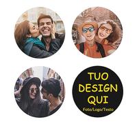 Sottobicchieri Personalizzati con Foto, Set di Sottobicchieri in Pelle PVC con Immagine e Testo, Regalo Personalizzato per Coppie, Famiglia e Amici, Tappetini per Bicchieri e Tazze, Rotondi, 4 Pezzi