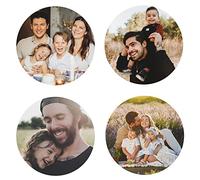 Sottobicchieri personalizzati, Set di sottobicchieri in pelle personalizzati con foto, immagine e testo, Sottobicchieri di tazza personalizzati per birra, regalo personalizzato (Girare, 4 Pezzi)