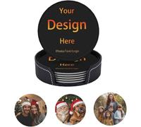 Sottobicchieri Personalizzati Sottobicchieri in Pelle Personalizzati per Bevande Aggiungi la tua Foto Testo Logo Tappetino Antiscivolo Personalizzato Portabicchieri per bar Caffè Cucina Casa