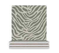 Sottobicchieri quadrati in ceramica, motivo a righe tigrate, colore beige e grigio, per proteggere il tavolo, il tavolino da caffè, l'ufficio, la casa, idea regalo per l'inaugurazione della casa