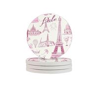 Sottobicchieri retrò Parigi Torre Eiffel assorbenti in diatomite sottobicchieri ad asciugatura rapida per bevande tazze rotonde Pad per tavolo bar decorazione casa