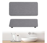 Sottobicchieri rettangolari in diatomite assorbente d'acqua, vassoio assorbente per pietra, tappetino scolapiatti per bancone della cucina, per casa, bagno, articoli da toeletta, cucina, grigio