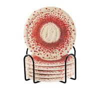 Sottobicchieri rossi che cadono giù con supporto, set di 6 sottobicchieri da ufficio per bevande e decorazioni per la casa