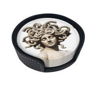 Sottobicchieri rotondi con stampa Medusa (6 pezzi), impermeabili e resistenti alle scottature, adatti per tazze da caffè, tazze da tè, bicchieri
