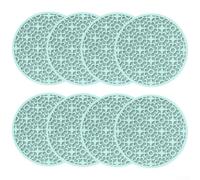 Sottobicchieri rotondi da 10 cm, in silicone, antiscivolo, resistenti al calore, riutilizzabili, per bevande calde e fredde, 8 pezzi, colore: verde