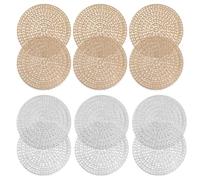 Sottobicchieri Rotondi Da 12 Pezzi, Sottobicchieri Da Tavolo Isolanti, Set Di Sottobicchieri In Argento Dorato, Tovagliette In Pvc, Protezioni Per Il Tavolo