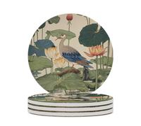 Sottobicchieri rotondi in ceramica, 4 pezzi, per proteggere il tavolo, il tavolino da caffè, l'ufficio, la casa, idea regalo per l'inaugurazione della casa