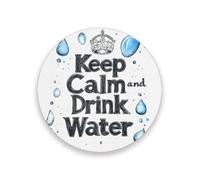 Sottobicchieri rotondi in ceramica Keep Calm and Drink Water per bevande, resistenti al calore, decorazione per soggiorno con retro in sughero