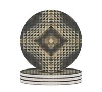 Sottobicchieri rotondi in ceramica, motivo geometrico astratto, per proteggere il tavolo, il tavolino da caffè, l'ufficio, la casa, idea regalo per l'inaugurazione della casa, 4 pezzi