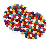 Sottobicchieri rotondi in feltro, fatti a mano, multicolore, colorati, resistenti al calore, sottopentola, sottopentola, per tavolo, scrivania, cucina, accessori decorativi