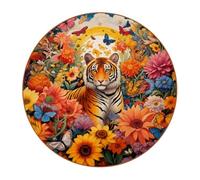 Sottobicchieri rotondi in microfibra con girasole, farfalle, tigre, sottobicchieri, antiscivolo, assorbenti, riutilizzabili, per uso domestico e quotidiano