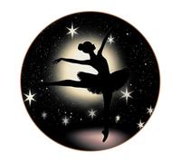 Sottobicchieri rotondi in microfibra con silhouette di balletto e stelle, antiscivolo, assorbenti, riutilizzabili, per uso domestico e quotidiano