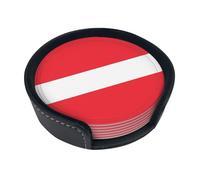 Sottobicchieri rotondi in pelle con bandiera austriaca (set di 6) Decorazioni da tavola delicate e morbide, adatte per tazze da caffè, tazze, ecc.