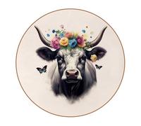 Sottobicchieri rotondi in pelle di microfibra con corona floreale