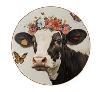 Sottobicchieri rotondi in pelle di microfibra con corona floreale